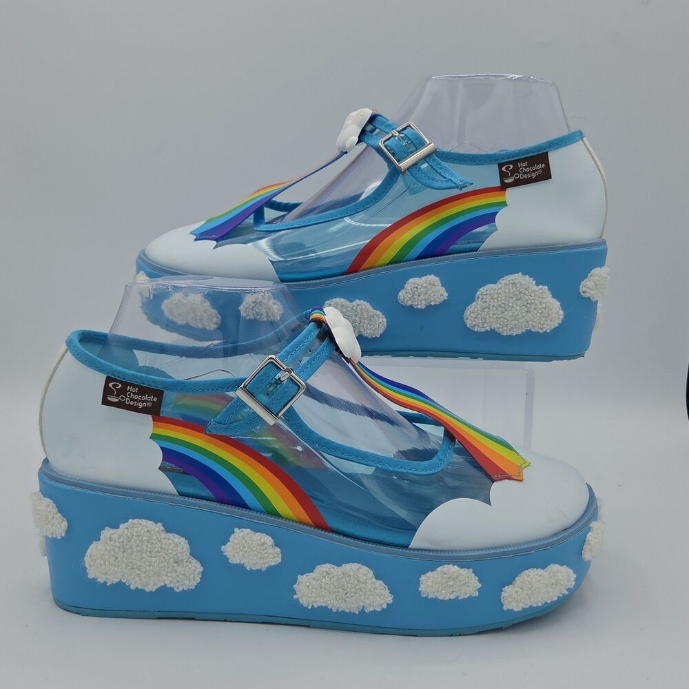Hot Chocolate Design Chocolaticas Rainbow Cloud Platform Shoes Womens 8.5 EU 39